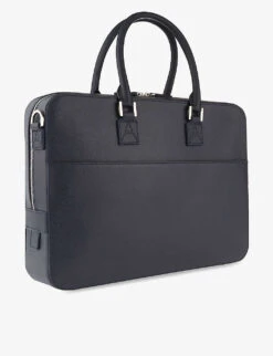 Mount Street Logo-embellished Leather Laptop Bag 6 Mount Street Logo-embellished Leather Laptop Bag -Kurtgeiger Store 528 10005 011157513990000 NAVY ALT02