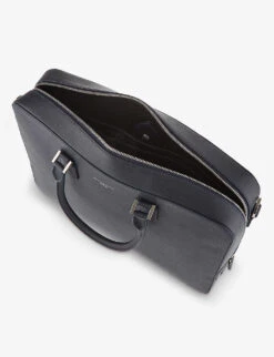 Mount Street Logo-embellished Leather Laptop Bag 7 Mount Street Logo-embellished Leather Laptop Bag -Kurtgeiger Store 528 10005 011157513990000 NAVY ALT03