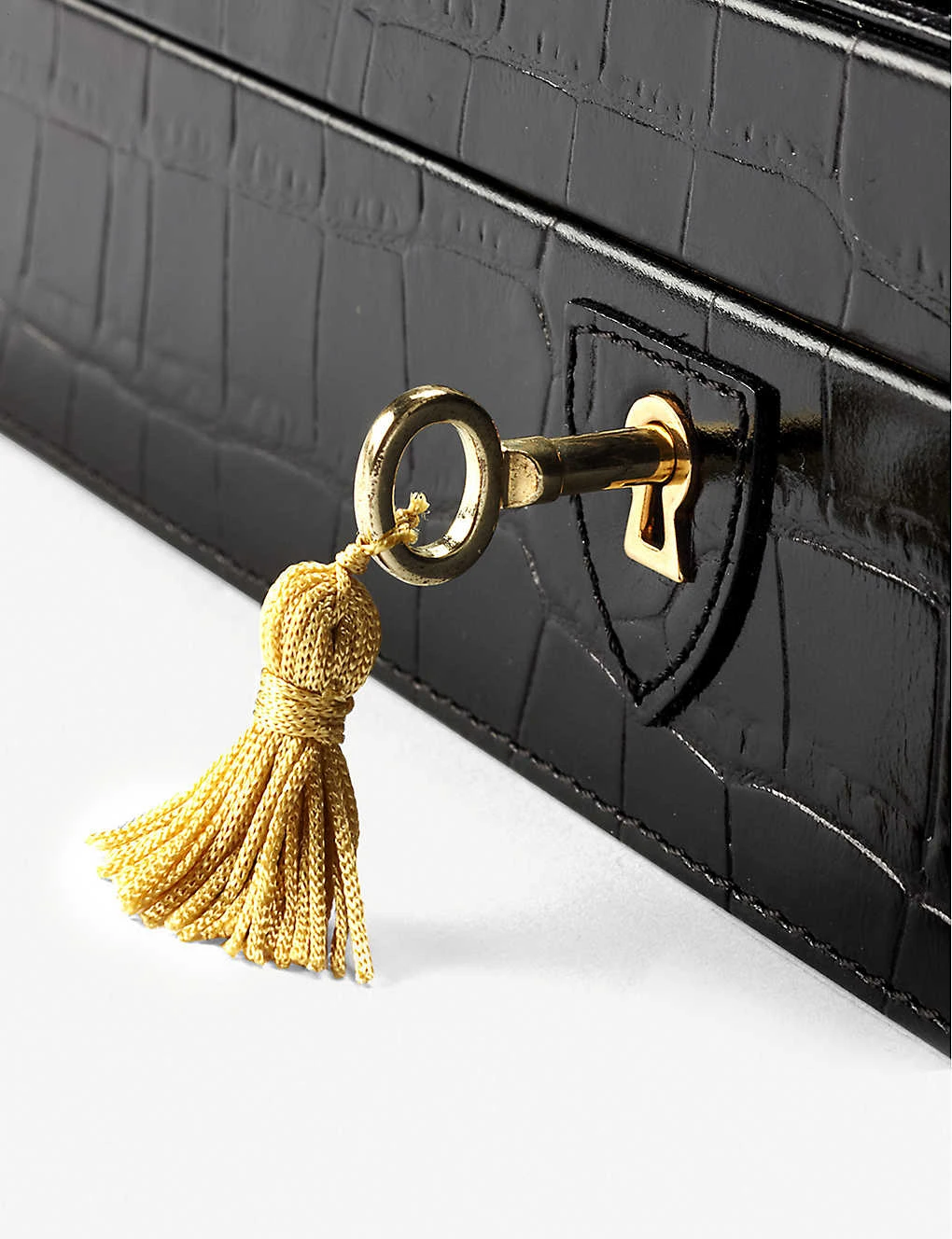 Lock And Key Croc-embossed Leather Watch Box 3 Lock And Key Croc-embossed Leather Watch Box - Image 3