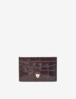 Logo-embellished Croc-embossed Leather Card Holder