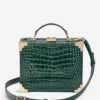 Trunk Mini Croc-embossed Leather Clutch Bag