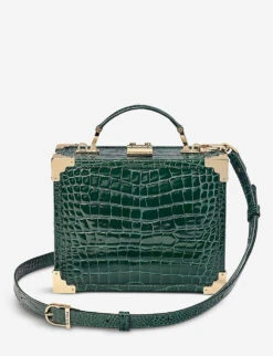 Trunk Mini Croc-embossed Leather Clutch Bag