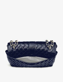 Lottie Large Quilted Leather Shoulder Bag -Kurtgeiger Store 528 10005 042191422490000 NAVY ALT02