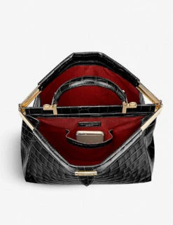 The Dockery Large Croc-embossed Leather Top-handle Bag -Kurtgeiger Store 528 10005 042197700150000 BLACK ALT03