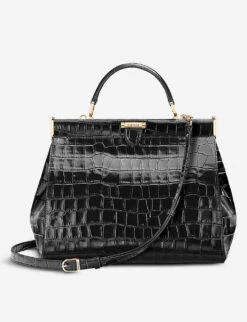The Dockery Large Croc-embossed Leather Top-handle Bag