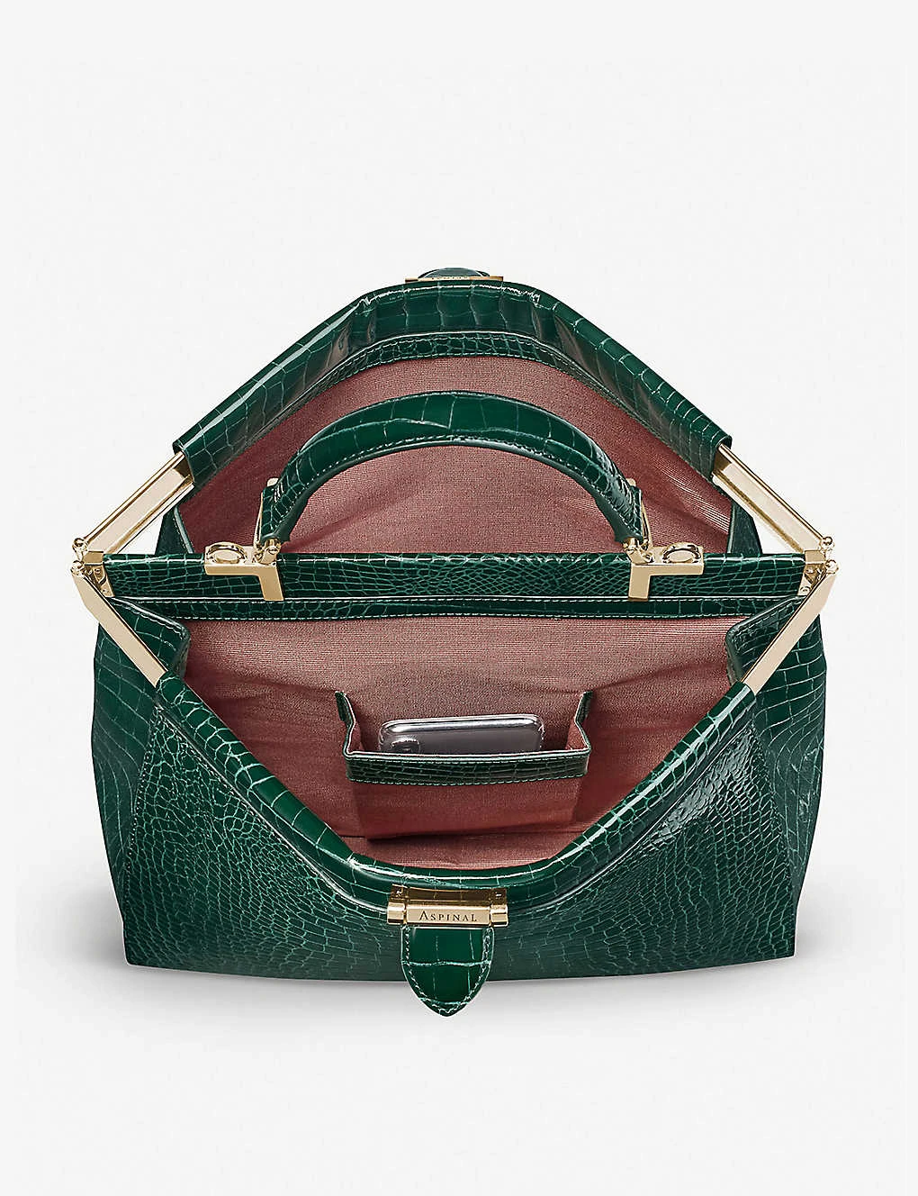 Florence Large Croc-embossed Leather Top-handle Bag 4 Florence Large Croc-embossed Leather Top-handle Bag - Image 4