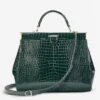 Florence Large Croc-embossed Leather Top-handle Bag