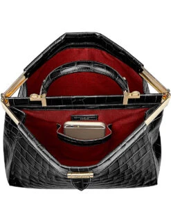 Florence Small Croc-embossed Leather Top-handle Bag -Kurtgeiger Store 528 10005 042197800150000 BLACK ALT03