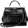 Florence Small Croc-embossed Leather Top-handle Bag