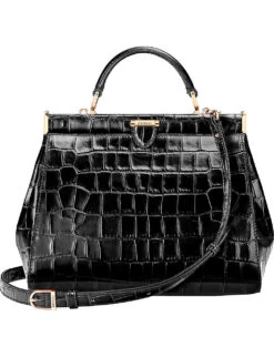 Florence Small Croc-embossed Leather Top-handle Bag