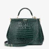 Florence Small Croc-embossed Leather Top-handle Bag