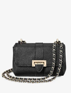 Lottie Micro Logo-engraved Grained-leather Shoulder Bag