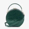 Hat Box Mini Croc-embossed Leather Cross-body Bag