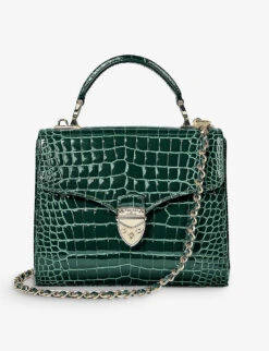 Mayfair Medium Croc-embossed Leather Top-handle Bag