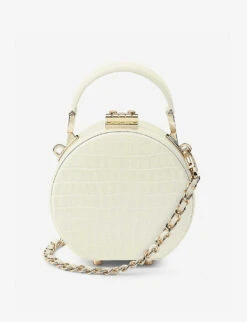Hat Box Mini Croc-embossed Leather Cross-body Bag