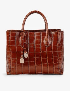 London Medium Croc-embossed Leather Tote Bag -Kurtgeiger Store 528 10005 042211922770000 ALT02