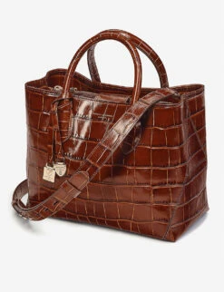 London Medium Croc-embossed Leather Tote Bag -Kurtgeiger Store 528 10005 042211922770000 ALT03