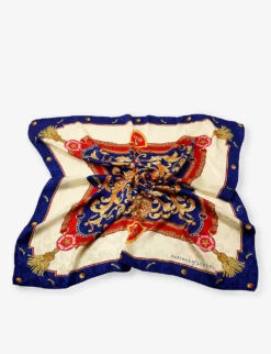 Signature Graphic-print Silk Scarf -Kurtgeiger Store 528 10005 051114605320000 BLUE ALT02