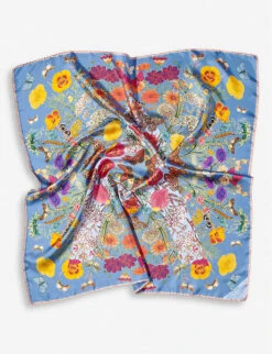 Botanical 'A' Floral-print Silk Scarf -Kurtgeiger Store 528 10005 051183624070000 ALT03
