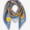 Botanical 'A' Floral-print Silk Scarf