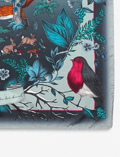 Robin Graphic-print Silk Scarf -Kurtgeiger Store 528 10005 051200207480000 BLUE ALT02