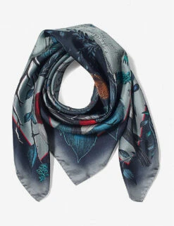 Robin Graphic-print Silk Scarf