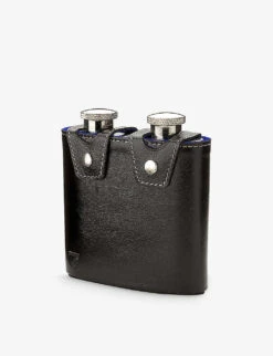 Double Stainless-steel And Leather Hip Flask
