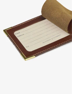 Logo-print Leather Luggage Tag Set Of Two -Kurtgeiger Store 528 10005 062011700450000 COGNAC ALT02