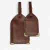 Logo-print Leather Luggage Tag Set Of Two