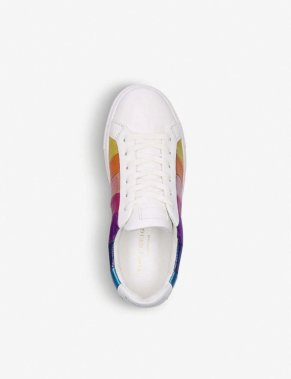 Kurt Geiger London Lane Metallic-stripe Leather Trainers 2 Kurt Geiger London Lane Metallic-stripe Leather Trainers - Image 2