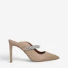 Kurt Geiger London Duke Crystal-embellished Leather Heeled Mules