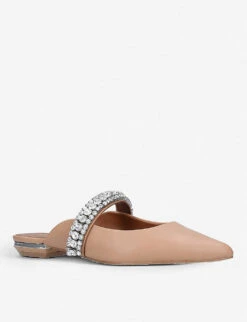 Kurt Geiger London Princely Embellished-strap Leather Mules -Kurtgeiger Store 923 10004 1808948109 CAMEL ALT02