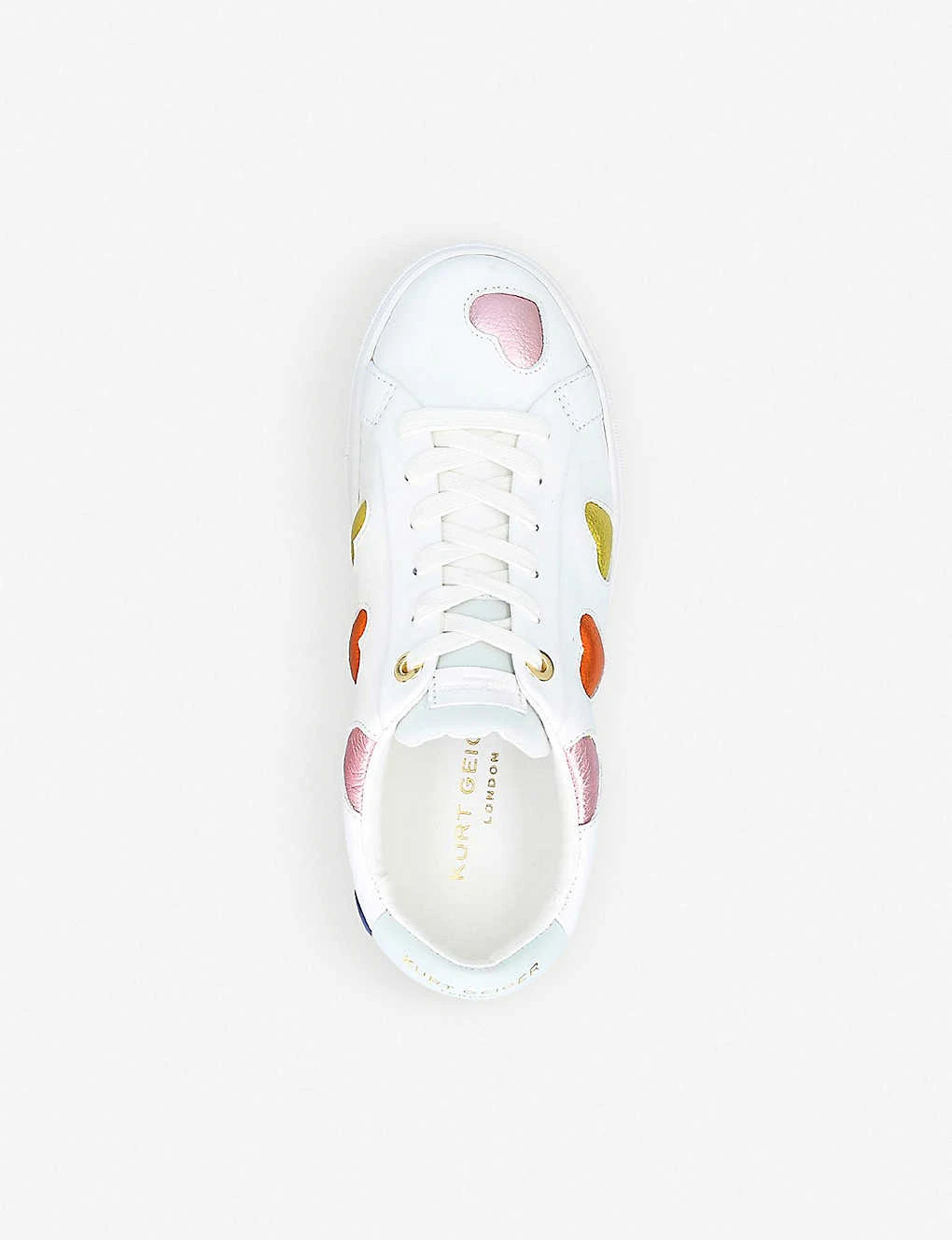 Kurt Geiger London Lio Metallic Hearts Leather Trainers 2 Kurt Geiger London Lio Metallic Hearts Leather Trainers - Image 2