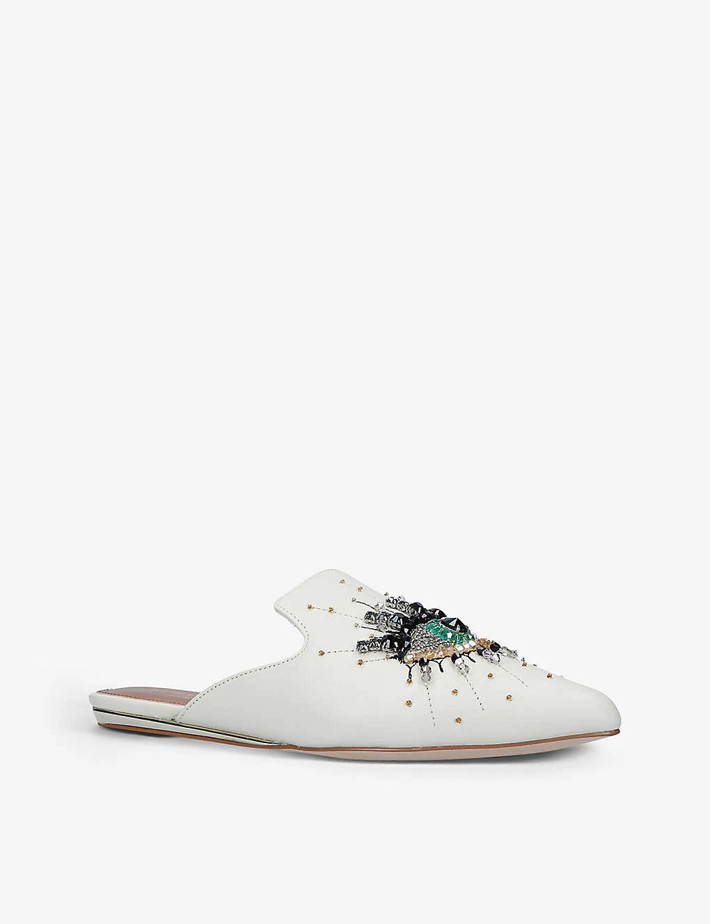 Kurt Geiger London Olive Embellished Leather Mules 3 Kurt Geiger London Olive Embellished Leather Mules - Image 3