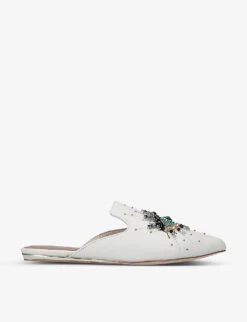 Kurt Geiger London Olive Embellished Leather Mules