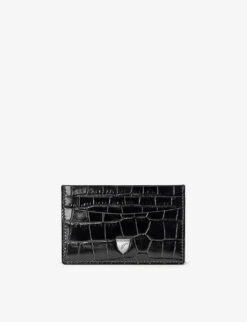 Slim Crocodile-embossed Leather Credit Card Case