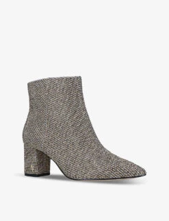 Kurt Geiger London Burlington Houndstooth-print Woven Ankle Boots -Kurtgeiger Store R03679137 BEIGE ALT02