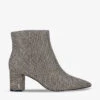 Kurt Geiger London Burlington Houndstooth-print Woven Ankle Boots