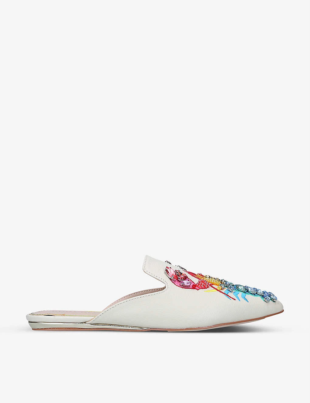 Kurt Geiger London Otter Rainbow Lobster-embroidered Leather Mules 1 Kurt Geiger London Otter Rainbow Lobster-embroidered Leather Mules