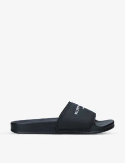 Kurt Geiger London KGL Brand-embossed Shell Pool Sliders