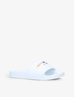 Kurt Geiger London KGL Brand-embossed Shell Pool Sliders -Kurtgeiger Store R03701669 WHITE ALT02