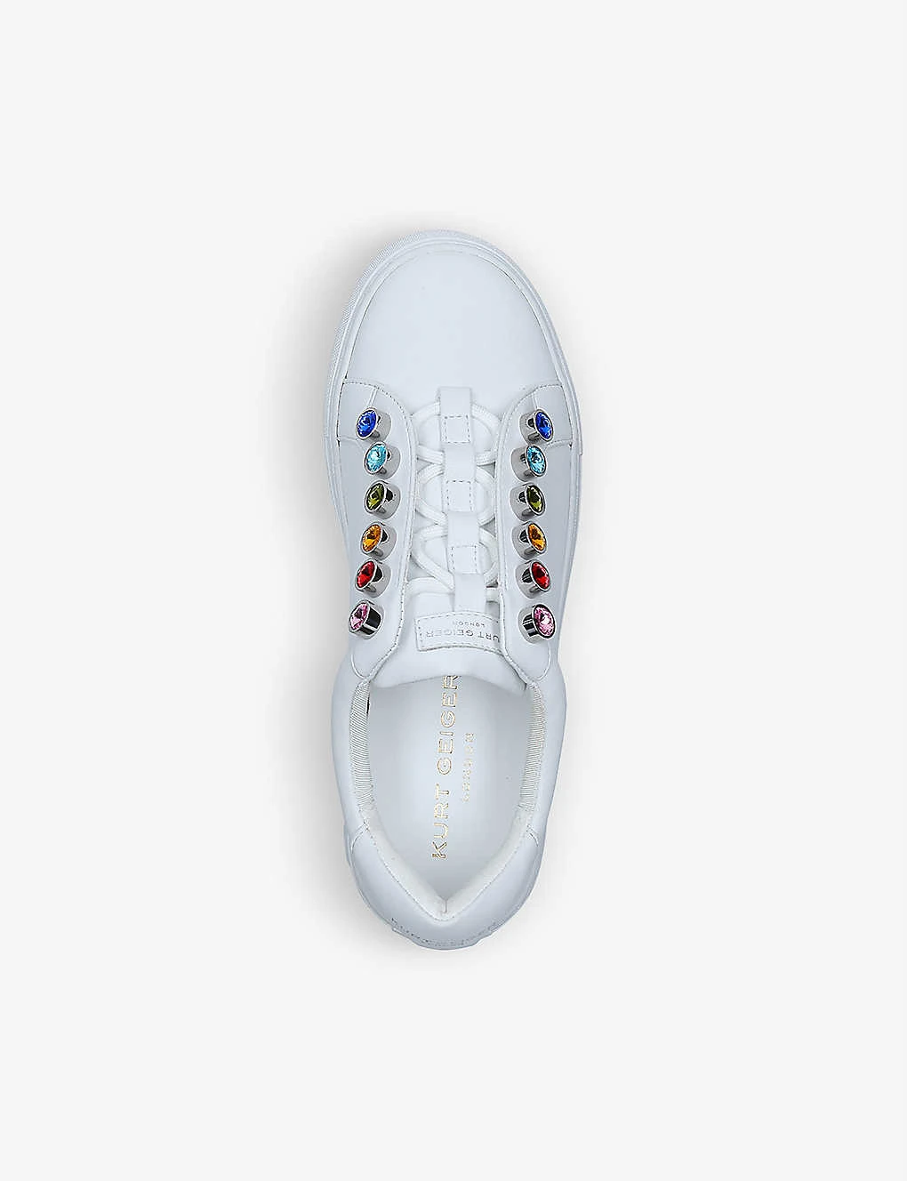 Kurt Geiger London Liviah Embellished Leather Trainers 2 Kurt Geiger London Liviah Embellished Leather Trainers - Image 2
