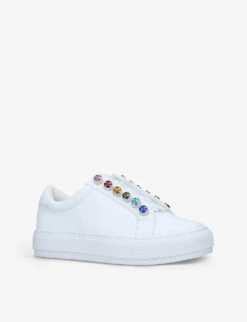Kurt Geiger London Liviah Embellished Leather Trainers 6 Kurt Geiger London Liviah Embellished Leather Trainers -Kurtgeiger Store R03701854 WHITECOMB ALT02