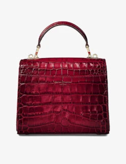 Mayfair Midi Crocodile-embossed Leather Top-handle Bag -Kurtgeiger Store R03706351 CHERRY ALT02