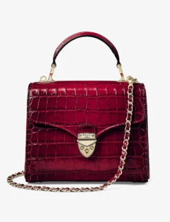 Mayfair Midi Crocodile-embossed Leather Top-handle Bag