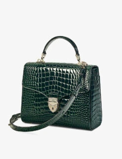 Mayfair Large Croc-embossed Leather Top-handle Bag -Kurtgeiger Store R03706356 EVERGREEN ALT01