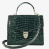 Mayfair Large Croc-embossed Leather Top-handle Bag
