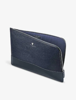 City Large Logo-embossed Leather Laptop Case -Kurtgeiger Store R03738863 NAVY ALT01