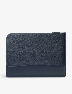 City Large Logo-embossed Leather Laptop Case -Kurtgeiger Store R03738863 NAVY ALT02