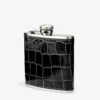 Classic Croc-embossed Leather And Stainless-steel Hip Flask